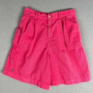 VTG‎ Ralph Lauren Womens Pink Chino Shorts Size 8 Cotton High Rise Preppy USA